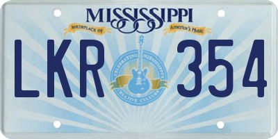 MS license plate LKR354