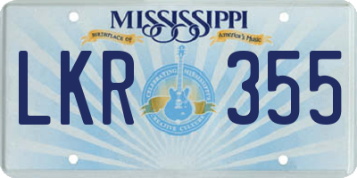 MS license plate LKR355