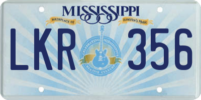 MS license plate LKR356
