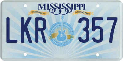 MS license plate LKR357
