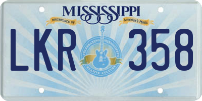MS license plate LKR358