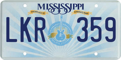 MS license plate LKR359
