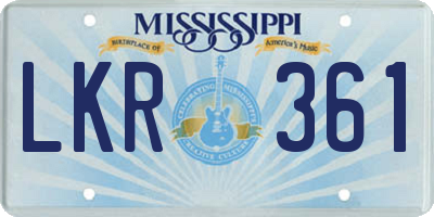 MS license plate LKR361
