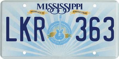 MS license plate LKR363