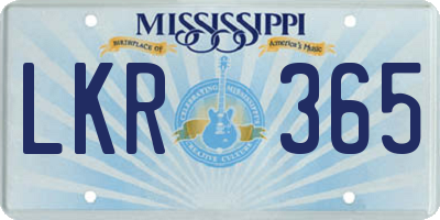 MS license plate LKR365
