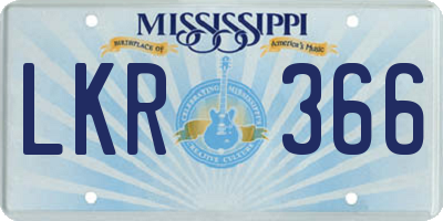 MS license plate LKR366