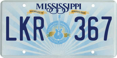 MS license plate LKR367