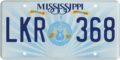 MS license plate LKR368