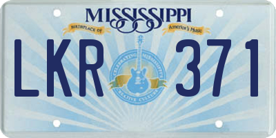 MS license plate LKR371