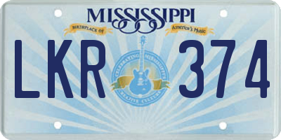 MS license plate LKR374