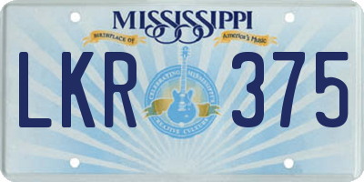 MS license plate LKR375
