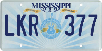 MS license plate LKR377