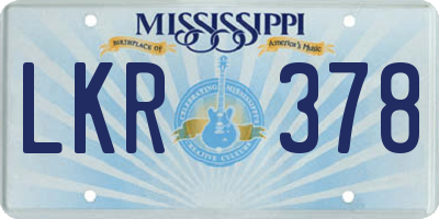 MS license plate LKR378