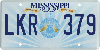 MS license plate LKR379