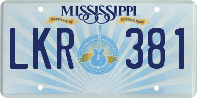 MS license plate LKR381