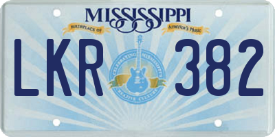 MS license plate LKR382