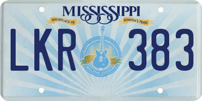 MS license plate LKR383