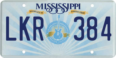 MS license plate LKR384