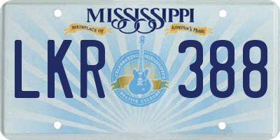 MS license plate LKR388