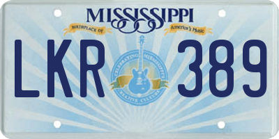MS license plate LKR389