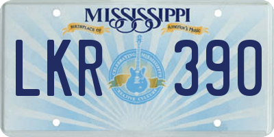 MS license plate LKR390