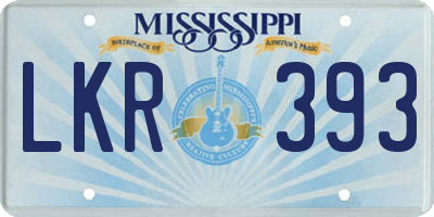 MS license plate LKR393