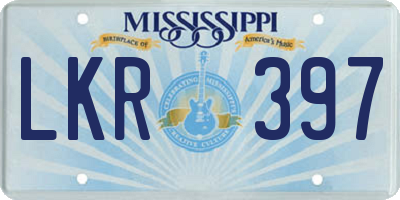 MS license plate LKR397