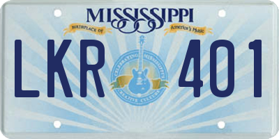 MS license plate LKR401