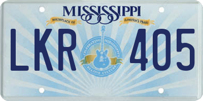 MS license plate LKR405