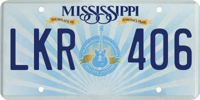 MS license plate LKR406