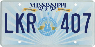 MS license plate LKR407