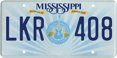 MS license plate LKR408