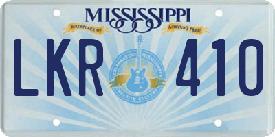 MS license plate LKR410