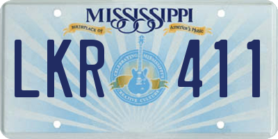 MS license plate LKR411