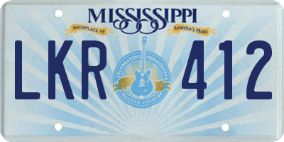 MS license plate LKR412