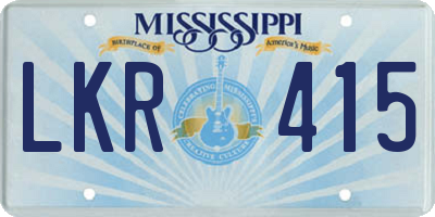MS license plate LKR415