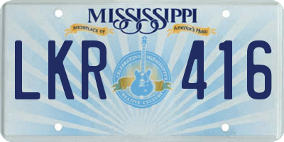 MS license plate LKR416