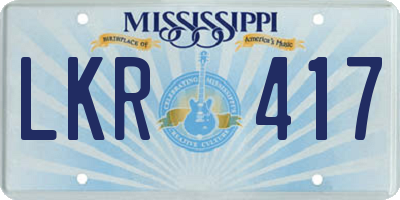 MS license plate LKR417