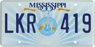 MS license plate LKR419