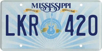 MS license plate LKR420