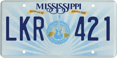 MS license plate LKR421