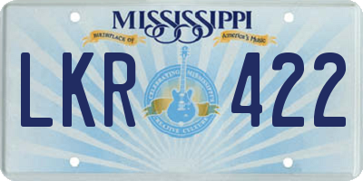 MS license plate LKR422