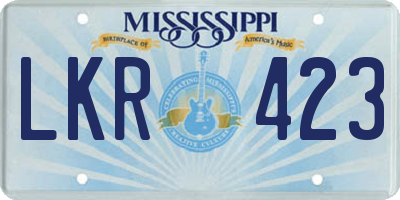 MS license plate LKR423