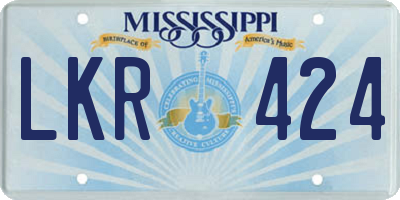 MS license plate LKR424