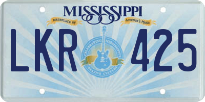 MS license plate LKR425