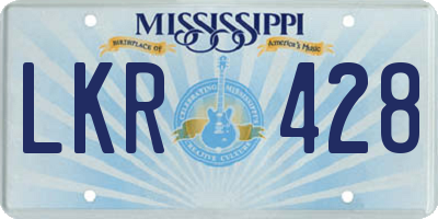 MS license plate LKR428