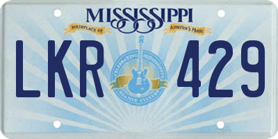 MS license plate LKR429