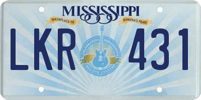 MS license plate LKR431