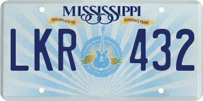 MS license plate LKR432