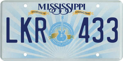 MS license plate LKR433